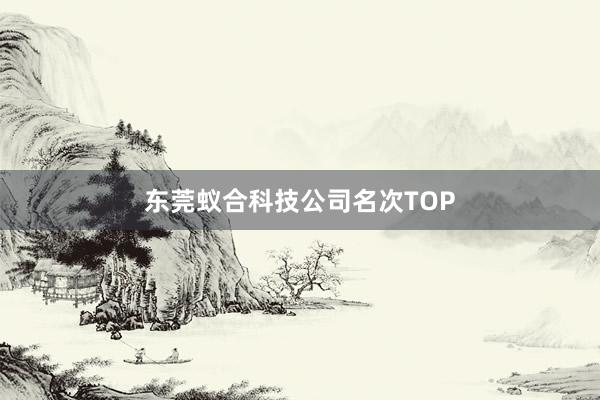东莞蚁合科技公司名次TOP