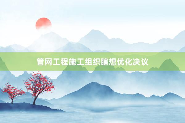 管网工程施工组织瞎想优化决议